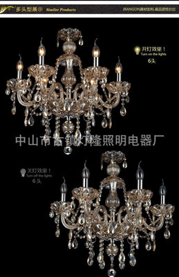 現(xiàn)代奢華酒店家居客廳雙層復式18頭干邑色K9水晶燈GL06 融合典雅與實用的照明藝術(shù)